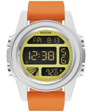 Nixon Men's Rebel Pilot Digital Orange Silicone Strap Watch 44mm A197sw