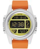 Nixon Men's Rebel Pilot Digital Orange Silicone Strap Watch 44mm A197sw