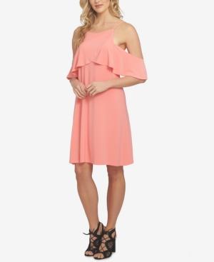 1.state Cold-shoulder Flounce Dress