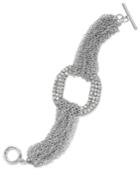 Abs By Allen Schwartz Bracelet, Silver-tone Black Pave Crystal Chain Link Bracelet