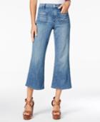 Guess Lena Cropped Milk Blue Wash Flared Jeans