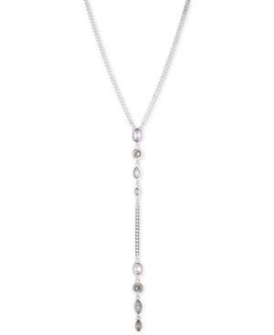 Dkny Silver-tone Stone Lariat Necklace, 16 + 3 Extender
