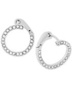 Vince Camuto Silver-tone Crossover Pave Hoop Earrings