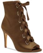 I.n.c. Romeily Lace-up Evening Booties, Created For Macy's Women's Shoes