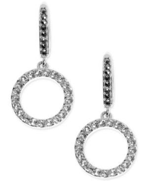 Judith Jack Silver-tone Clear And Black Crystal Drop Earrings