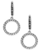 Judith Jack Silver-tone Clear And Black Crystal Drop Earrings