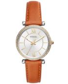 Fossil Women's Carlie Luggage Leather Strap Watch 35mm