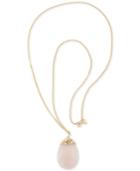 Carolee Gold-tone Rose Quartz Pendant Necklace
