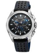 Citizen Men's Chronograph Eco-drive Proximity Bluetooth Black Leather Strap Watch 46mm At7030-05e