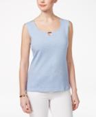 Karen Scott Cotton Keyhole Tank Top, Only At Macy's