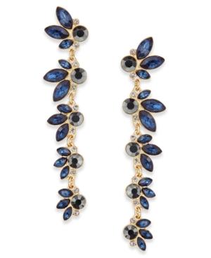 Inc International Concepts Gold-tone Marquise & Round Crystal Linear Drop Earrings, Created For Macy's