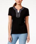 Karen Scott Embellished Layered Top, Only At Macy's