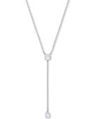 Swarovski Silver-tone Crystal Lariat Necklace