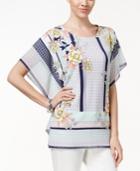 Jm Collection Chiffon-trim Blouse, Only At Macy's