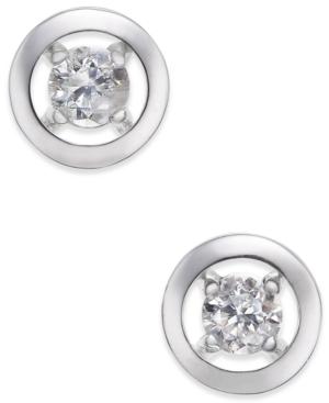Diamond Open Frame Stud Earrings (1/6 Ct. T.w.) In 14k White Gold