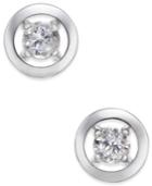 Diamond Open Frame Stud Earrings (1/6 Ct. T.w.) In 14k White Gold