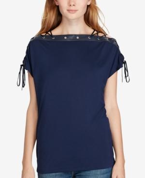 Polo Ralph Lauren Leather-trim Lace-up Shirt