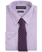 Nick Graham Men's Fitted Purple Stripe Dress Shirt