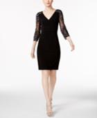 Adrianna Papell Illusion-sleeve Sheath Dress