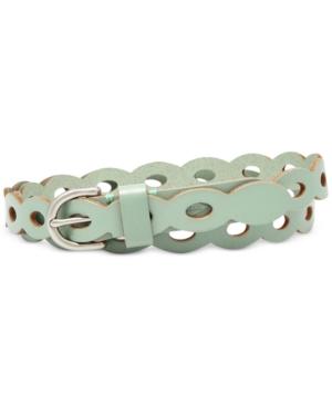 Fossil Scalloped Leather Skinny Belt