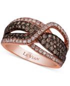 Le Vian Chocolatier Diamond Crisscross Statement Ring (1-1/5 Ct. T.w.) In 14k Rose Gold
