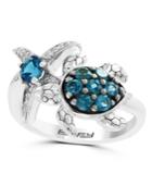 Effy Blue Topaz (1 Ct.t.w.) And Diamond Accent Ring In Sterling Silver