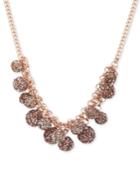 Anne Klein Rose Gold-tone Pave Shaky Fireball Statement Necklace, Created For Macy's
