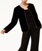 Eileen Fisher Velvet Round-neck Zip Jacket