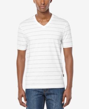 Perry Ellis Men's Wide-stripe V-neck T-shirt