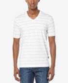 Perry Ellis Men's Wide-stripe V-neck T-shirt