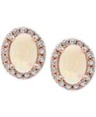 Effy Aurora Opal (9/10 Ct. T.w.) And Diamond (1/8 Ct. T.w.) Stud Earrings In 14k Rose Gold
