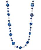 Inc International Concepts Silver-tone Blue Bead Extra Long Length Necklace, Only At Macy's