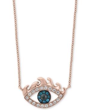 Effy Diamond Evil Eye 18 Pendant Necklace (1/6 Ct. T.w.) In 14k Rose Gold