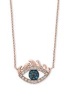 Effy Diamond Evil Eye 18 Pendant Necklace (1/6 Ct. T.w.) In 14k Rose Gold