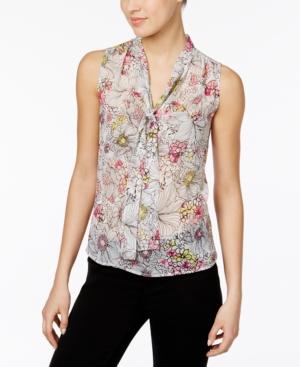 Tommy Hilfiger Semi-sheer Tie-neck Top