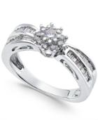 Diamond Star Cluster Ring (1/3 Ct. T.w.) In Sterling Silver