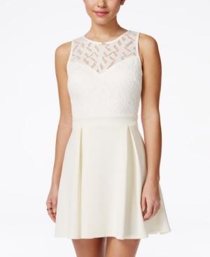 B Darlin Juniors' Sleeveless Lace A-line Dress