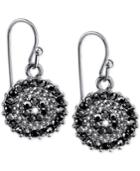 2028 Silver-tone Dark Crystal Drop Earrings, A Macy's Exclusive Style