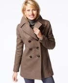 Kenneth Cole Petite Double-breasted Peacoat