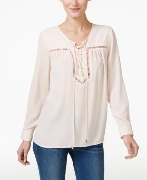 Vince Camuto Lace-up Peasant Blouse