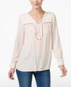 Vince Camuto Lace-up Peasant Blouse