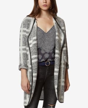 Avec Les Filles Plaid Boucle Knit Car Coat