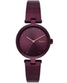 Dkny Women's Eastside Port Purple Stainless Steel Half-bangle Bracelet Watch 34mm, Created For Macy's
