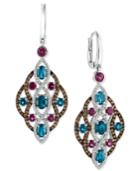 Le Vian Chocolatier Multi-gemstone (4 Ct. T.w.) And Diamond (1-1/4 Ct. T.w.) Drop Earrings In 14k White Gold