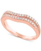 Diamond Double Row Wave Band (1/4 Ct. T.w.) In 10k Rose Gold