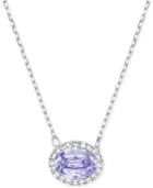 Swarovski Rhodium-plated Christie Oval Pendant Necklace