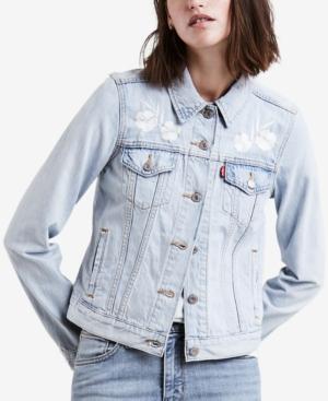 Levi's Cotton Floral-embroidered Denim Jacket