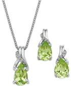 Peridot (2-1/5 Ct. T.w.) And Diamond Jewelry Set In Sterling Silver