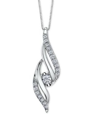 Sirena Diamond Twist 18 Pendant Necklace (1/4 Ct. T.w.) In 14k White Gold