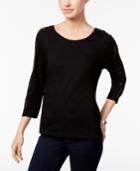 Style & Co Lace-trim Crisscross-back Top, Only At Macy's